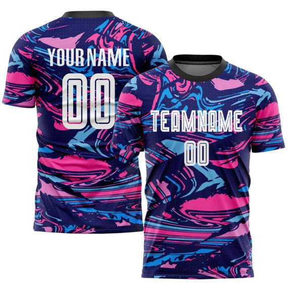 Custom Black Purple Sublimation Soccer Uniform Jersey