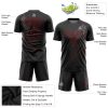 Custom Black Black-Red Sublimation Soccer Uniform Jersey