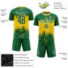 Custom Kelly Green Kelly Green-Gold Sublimation Soccer Uniform Jersey