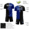 Custom Black Royal-White Sublimation Split Fashion Soccer Uniform Jersey