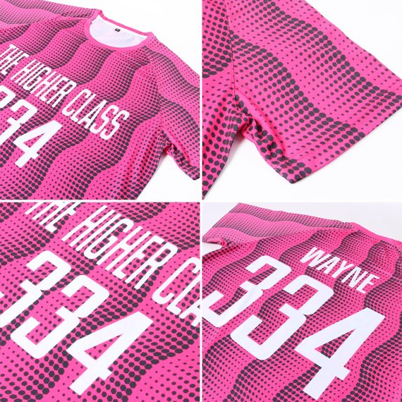 Custom Pink White Sublimation Soccer Uniform Jersey